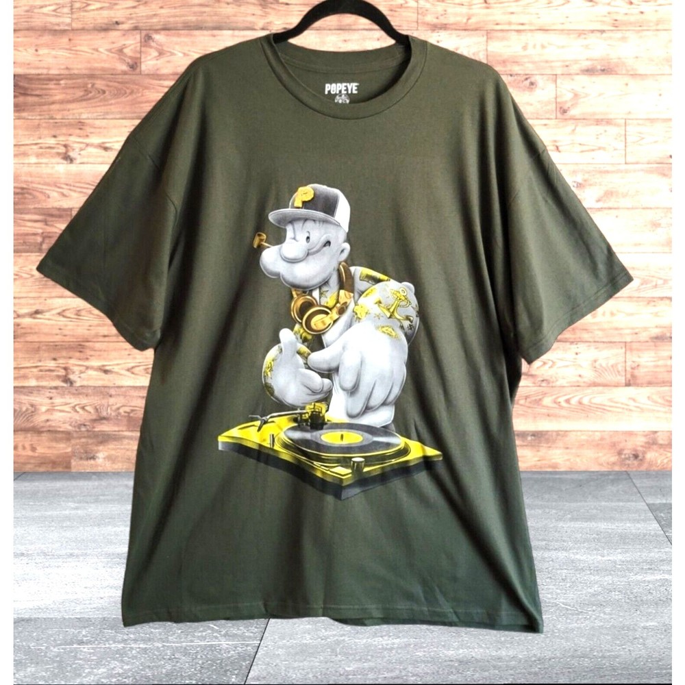 Popeye The  Sailor Man Men's XXL T-Shirt Graphic 2021 NOS size 2XL Green